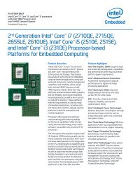 2nd Generation Intel Core i7 (2710QE, 2715QE, 2655LE ... - Silica