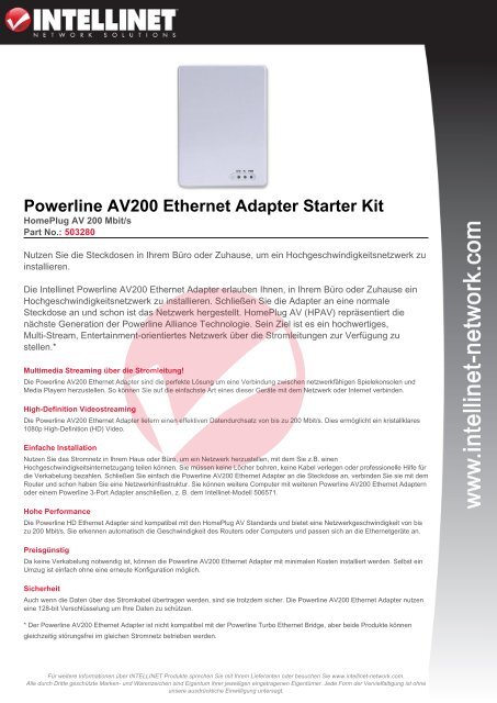 Powerline AV200 Ethernet Adapter Starter Kit