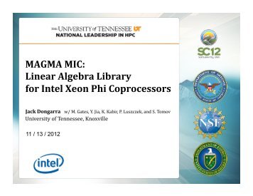 MAGMA MIC: Linear Algebra Library for Intel Xeon Phi Coprocessors