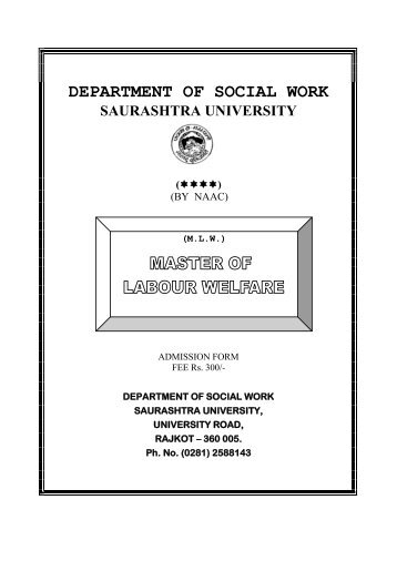 DEPARTMENT OF SOCIAL WORK - Saurashtra University