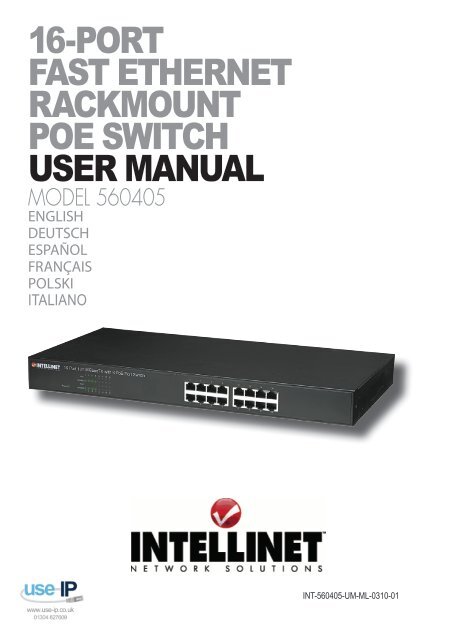 Intellinet 16-Port Fast Ethernet Rackmount PoE Switch ... - Use-IP