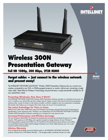 INTELLINET Wireless 300N Presentation Gateway