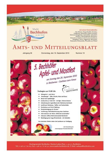 Mitteilungsblatt vom 16.09.2010 - Markt Bechhofen