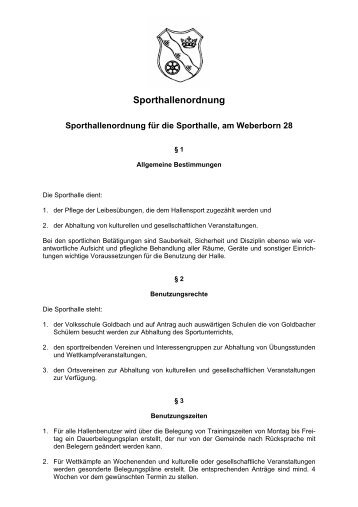 Sporthallenordnung Sporthalle Weberborn.pdf - Goldbach