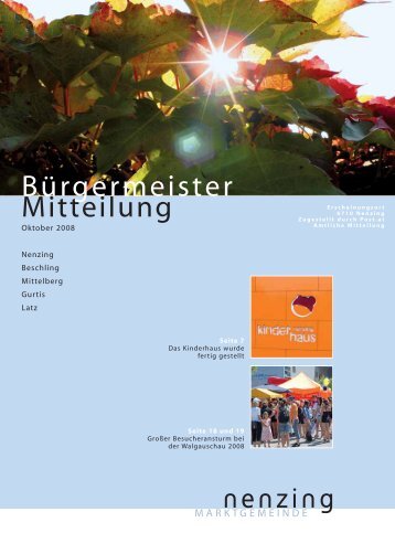 Bürgermeistermitteilung 08/03 - Marktgemeinde Nenzing