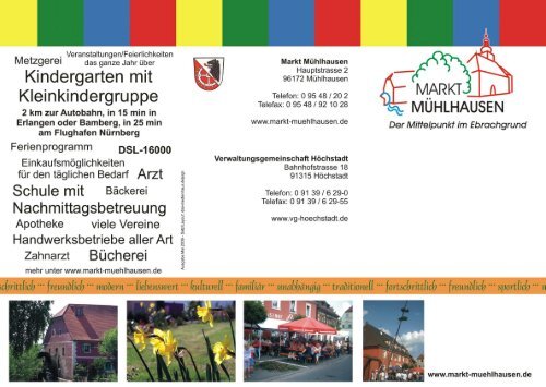 Flyer "Baugebiet Weisser Weg" - Markt Mühlhausen