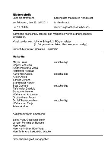 Protokolldownload (pdf) - Markt Nandlstadt