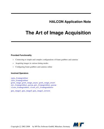 Image Acquisition - MVTec Software GmbH