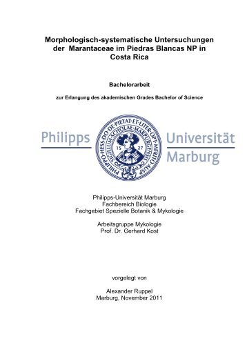 Morphologisch-systematische Untersuchungen der Marantaceae im ...