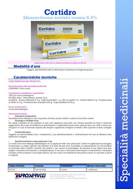 Cortidro Idrocortisone acetato crema 0.5% - Euroservizi online