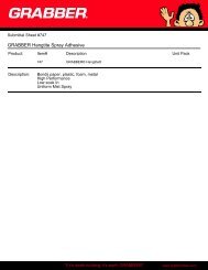 GRABBER Hangtite Spray Adhesive Submittal Form