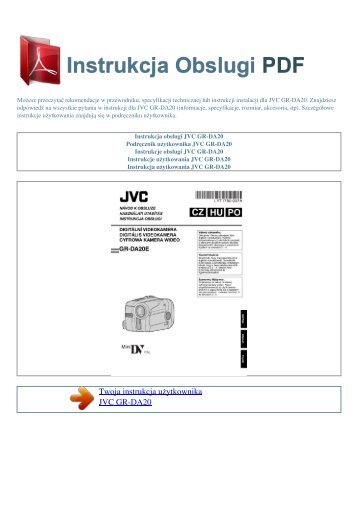 Instrukcja obsługi JVC GR-DA20 - INSTRUKCJA OBSLUGI PDF