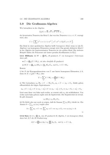 5.9 Die Graßmann-Algebra