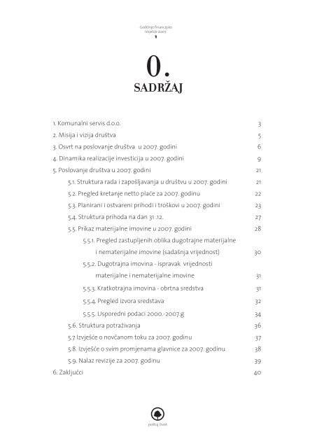 Godišnje financijsko izvješće 2007 - Komunalni servis Rovinj