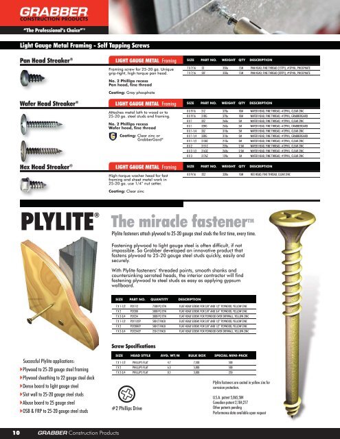 Fastener Solutions Center - Grabber Construction Products