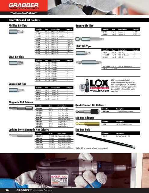 Fastener Solutions Center - Grabber Construction Products