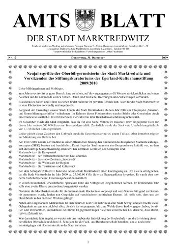 AMTS BLATT - Stadt Marktredwitz
