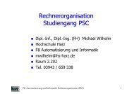 Rechnerorganisation Studiengang PSC - HS-Harz M. Wilhelm ...