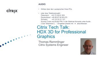 Citrix Tech Talk: HDX 3D for Professional Graphics