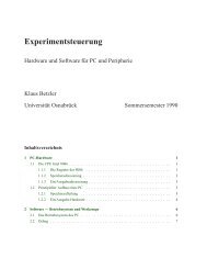 Experimentsteuerung - Klaus Betzler - Universität Osnabrück