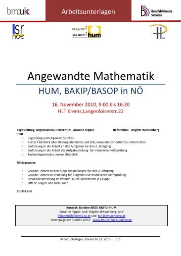 Angewandte Mathematik - teaching