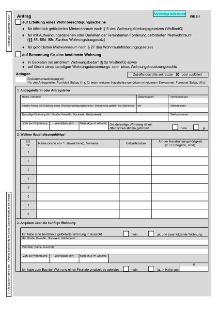 Antrag Auf Einbürgerung Schleswig-holstein Pdf Antrag auf Wohnberechtigungsschein