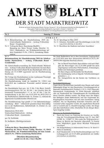 AMTS BLATT - Stadt Marktredwitz