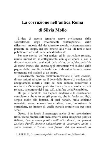 La corruzione nell’antica Roma di Silvia Mollo