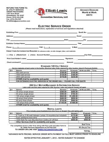 Electrical Order Form - WorldatWork