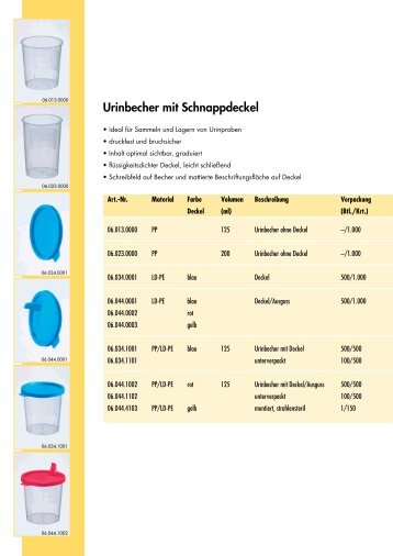 Urinbecher mit Schnappdeckel