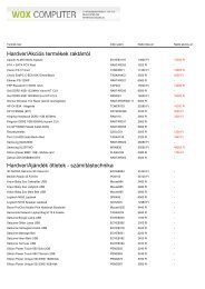 Hardver/Akciós termékek raktárról Hardver ... - WOX Computer