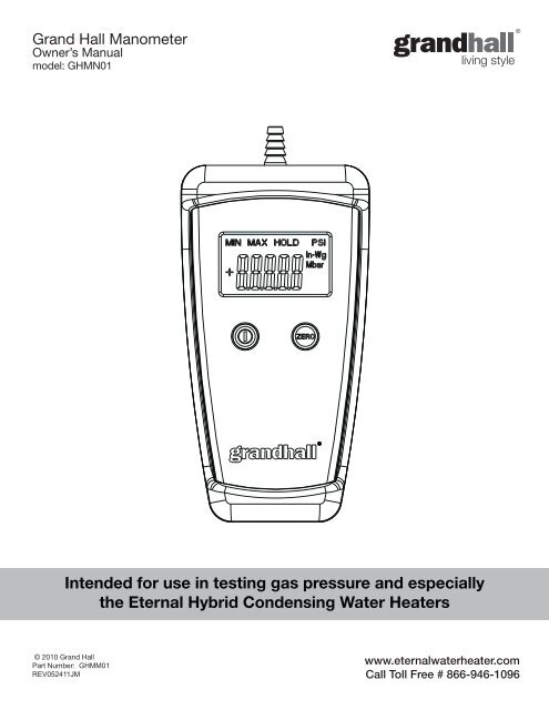 Grand Hall Manometer Manual - Eternal Hybrid