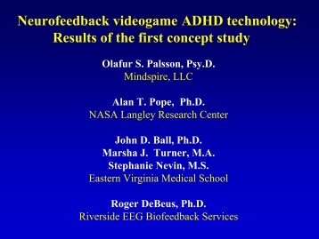 Neurofeedback videogame ADHD technology: Results of the first ...