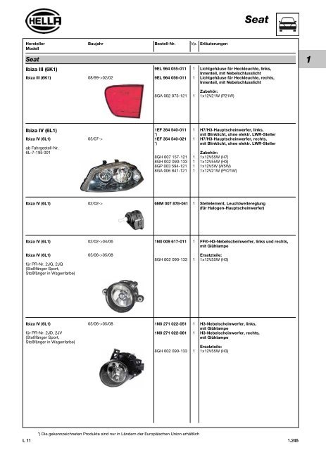 Hella Beleuchtung 2011/2012 - Technomag