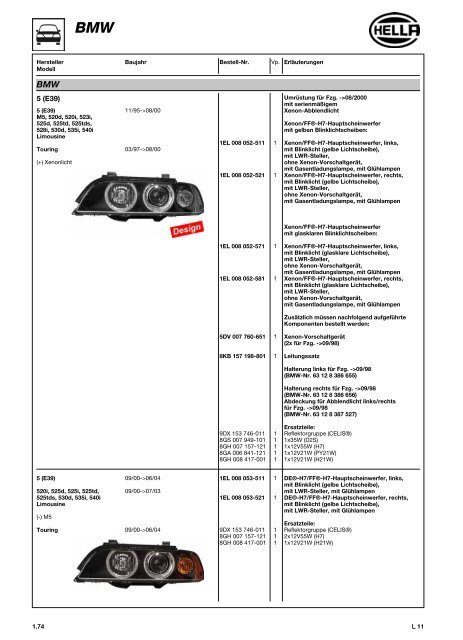 Hella Beleuchtung 2011/2012 - Technomag