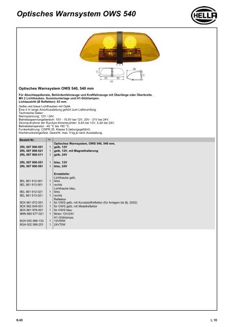 Hella Beleuchtung 2011/2012 - Technomag