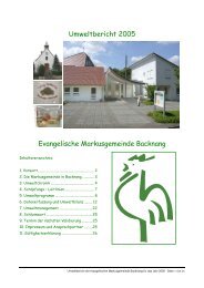 Umweltbericht 2005 Evangelische Markusgemeinde Backnang