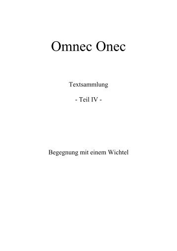 Begegnung mit einem Wichtel (Text als PDF-Datei - Omnec Onec
