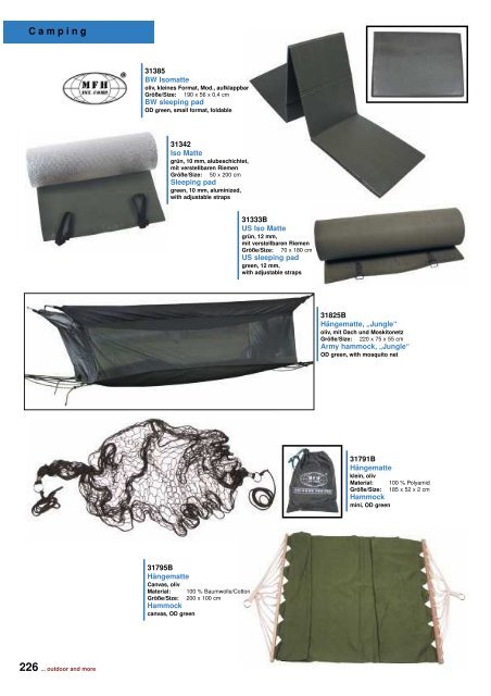 Outdoor - Camping Katalog 2011 - DaGecko