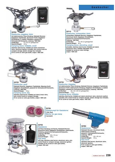 Outdoor - Camping Katalog 2011 - DaGecko