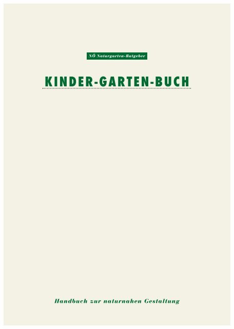 KINDER-GARTEN-BUCH - Natur im Garten