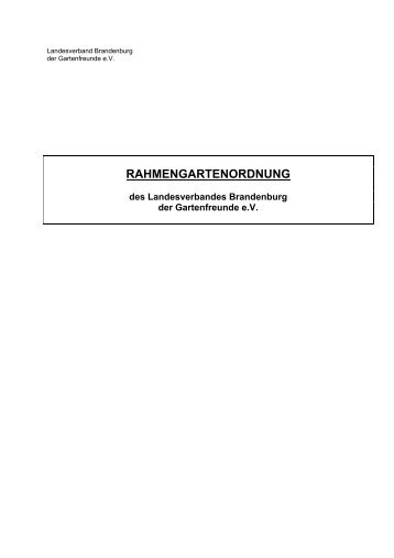 RAHMENGARTENORDNUNG - Landesverband Brandenburg der ...