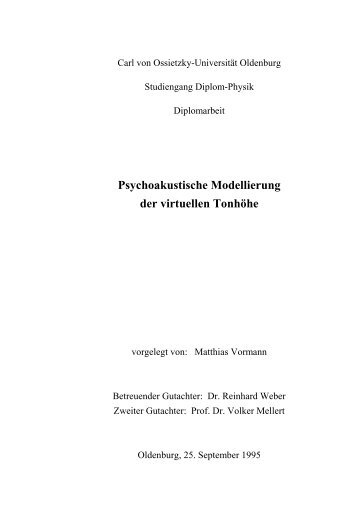 Psychoakustische Modellierung der virtuellen Tonhöhe