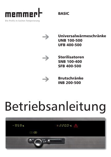 Bedienungsanleitung Trockenschrank UNB 100 - WEPA ...