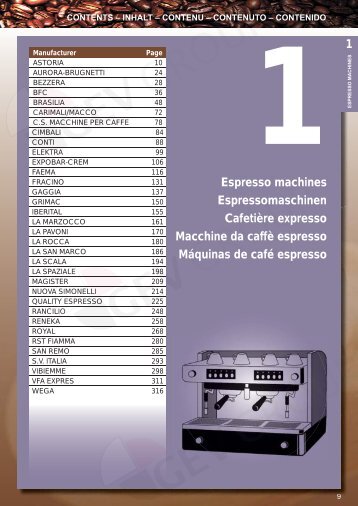 Espresso machines Espressomaschinen Cafetičre expresso ...