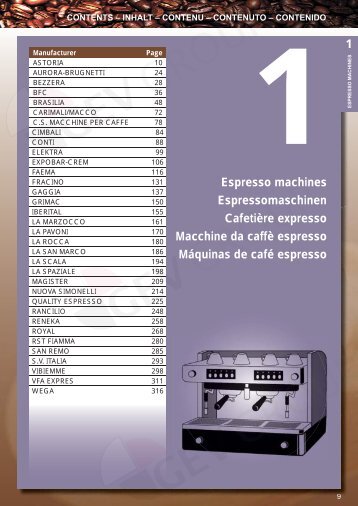 Espresso machines Espressomaschinen Cafetičre expresso ...