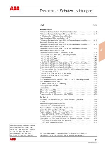 Fehlerstrom-Schutzeinrichtungen - ABB STOTZ KONTAKT GmbH