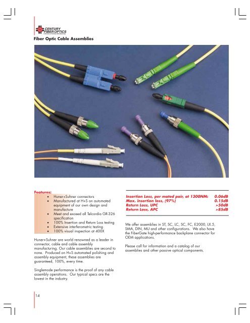Fiber Optic Cable Assemblies - Delco Wire and Cable Limited