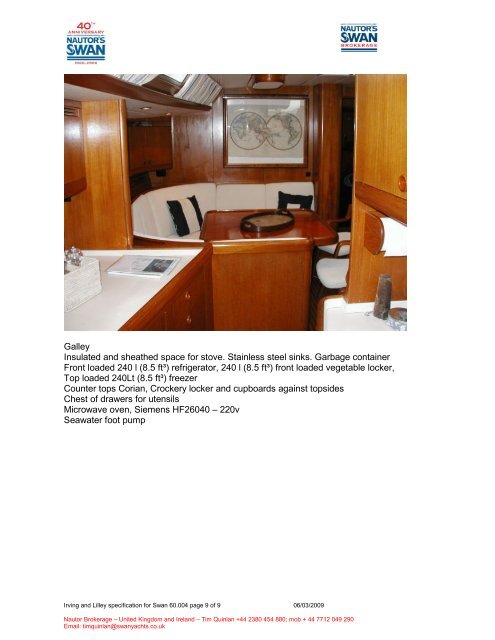 SWAN 60.004 FIAMMA Launch Date: 1995 - Nautor's Swan UK