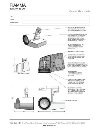 Fiamma 39w 70w T6 Cmh Ceramic Metal Halide - Targetti Usa